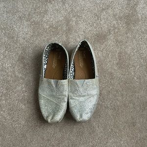 Toms slip ons silver size 8.5